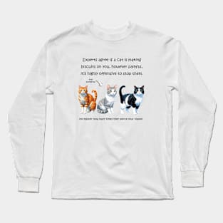 Experts agree if a cat is making biscuits on you - funny watercolour cat design Long Sleeve T-Shirt